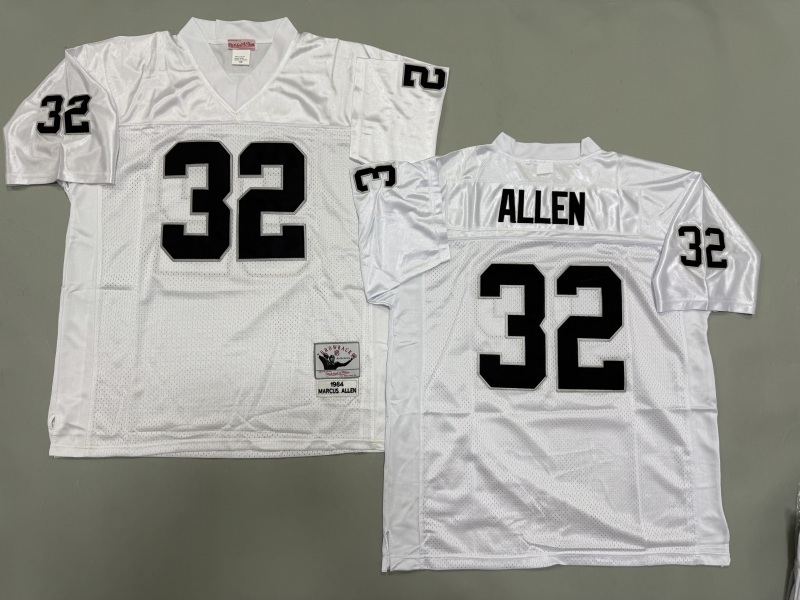 Men 2025 Nike Oakland Raiders #32 Allen white Throwback Limited NFL Jersey style 002